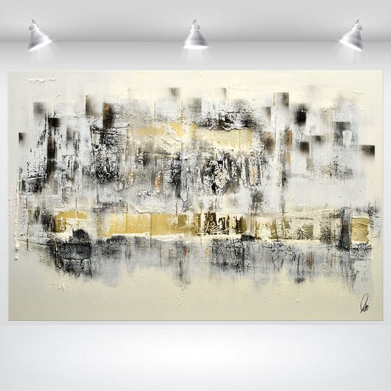 Metropolis - Abstract Landscape Painting, Acrylic Painting on Canvas, Stretched Canvas Art