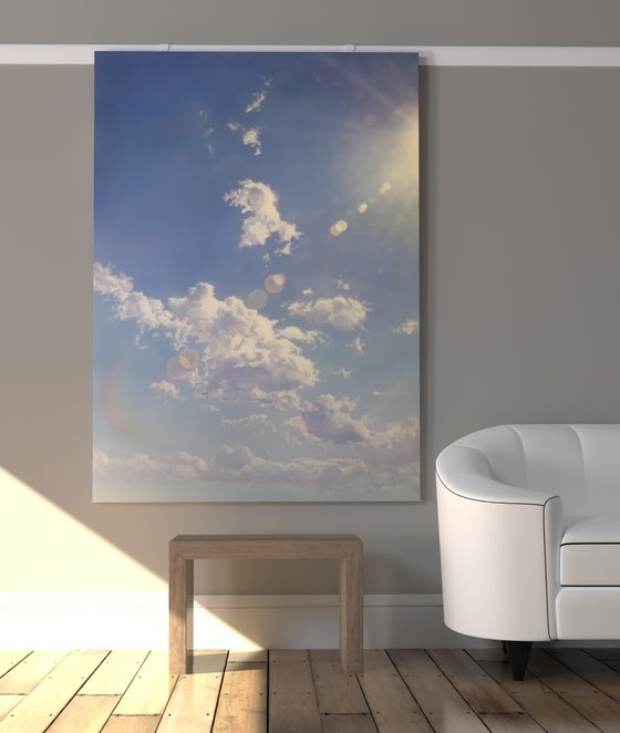 Flaring Sun with Cloud  (114 x 158 cm)