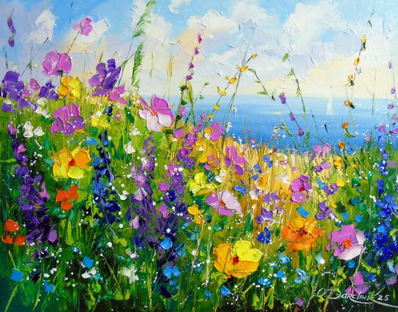 Wildflowers by the sea