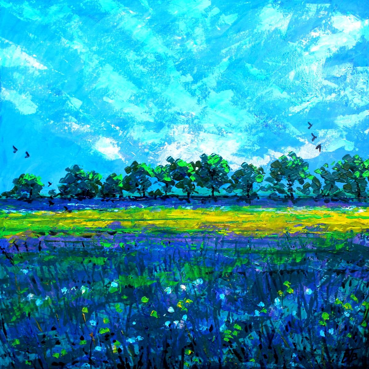  Lavender Fields Ii By Paul J Best, 24 X 24, Artwork For Sale On Artfinder