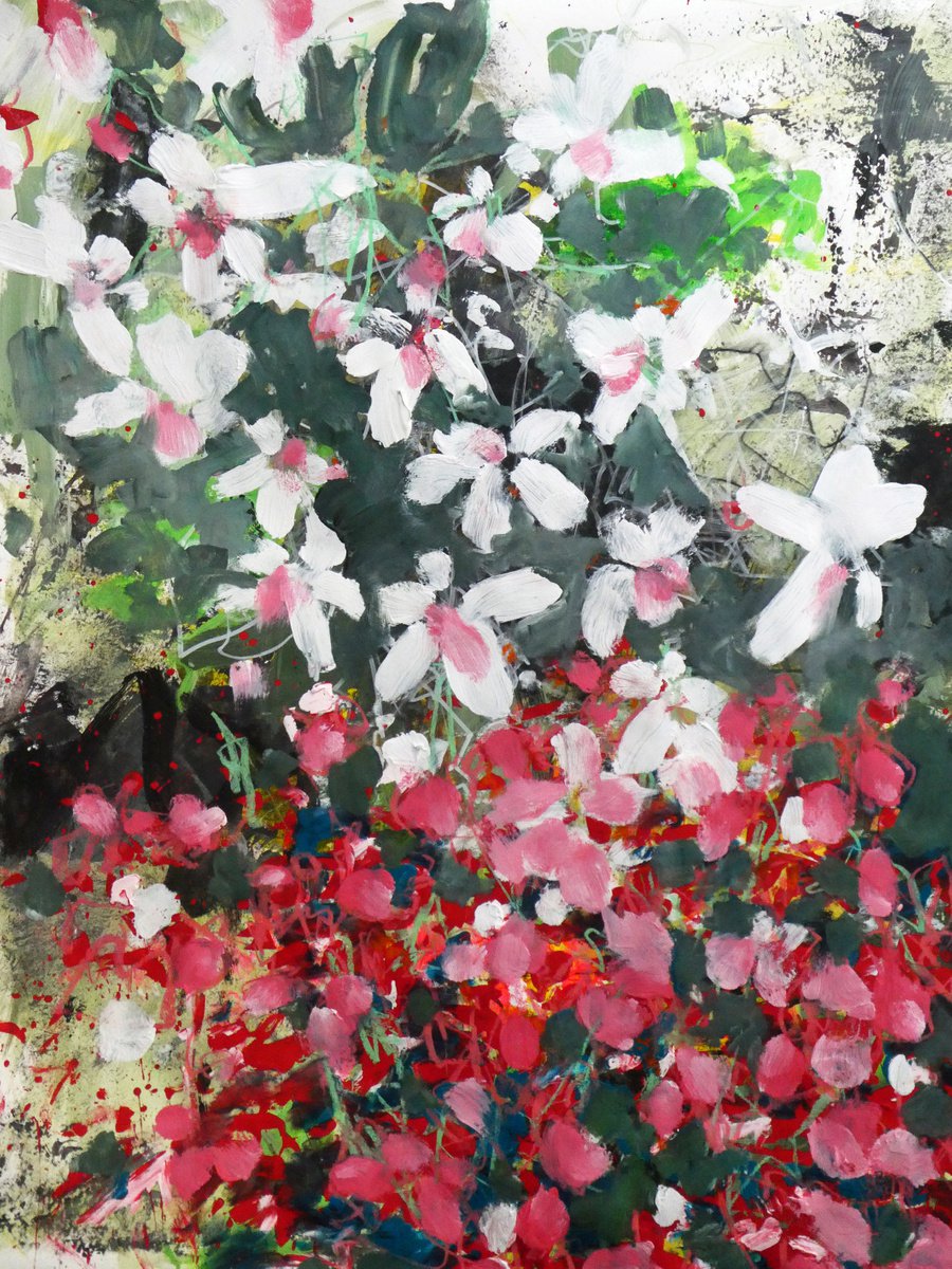 Saxifrage and Crabapple by Irene Wilkes