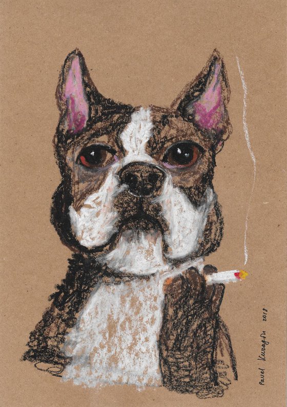 Dog with cigarette
