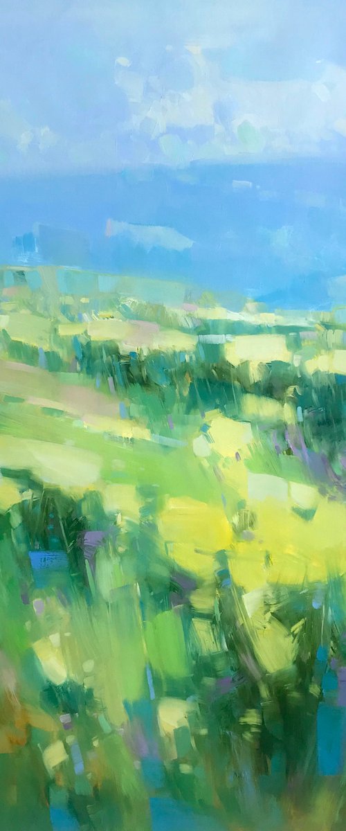Flowers Valley, Original oil painting, Handmade artwork, One of a kind by Vahe Yeremyan