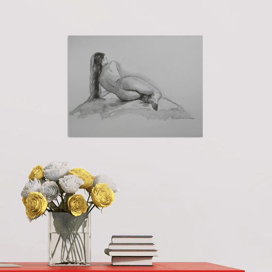 female nude back study