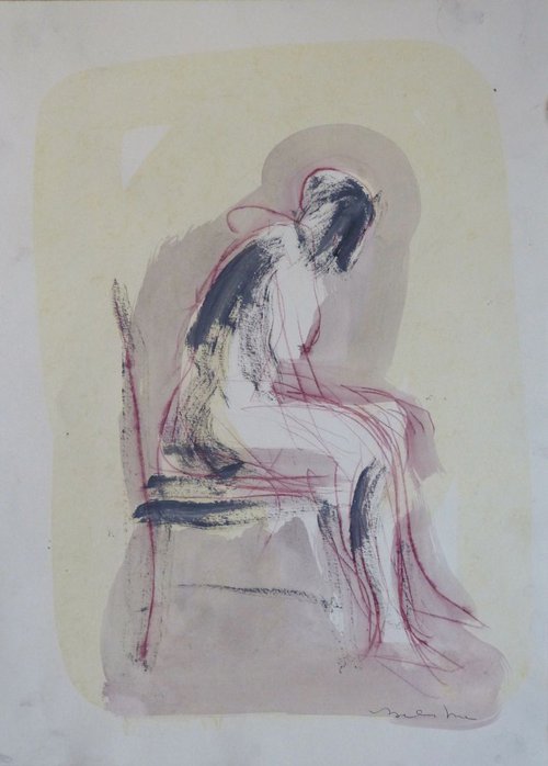 Large Figure Sketch 6, 59x42 cm by Frederic Belaubre