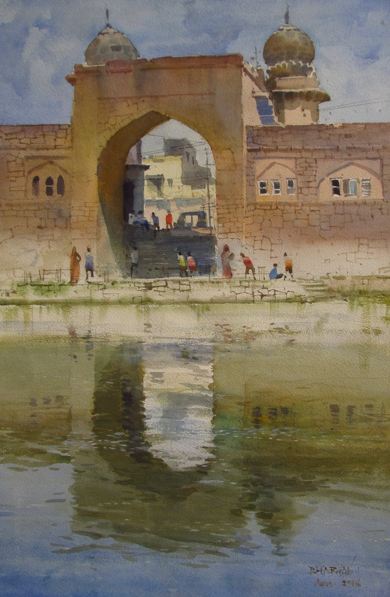 Reflection, Taj Bawadi by Bhargavkumar Kulkarni