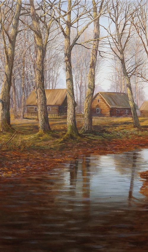 Hut in the woods by Oleg Riabchuk