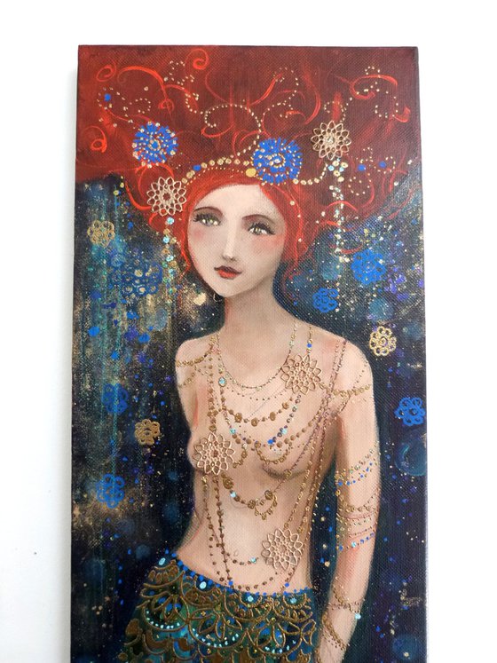 All the gold of mermaids 20 x60 cm.