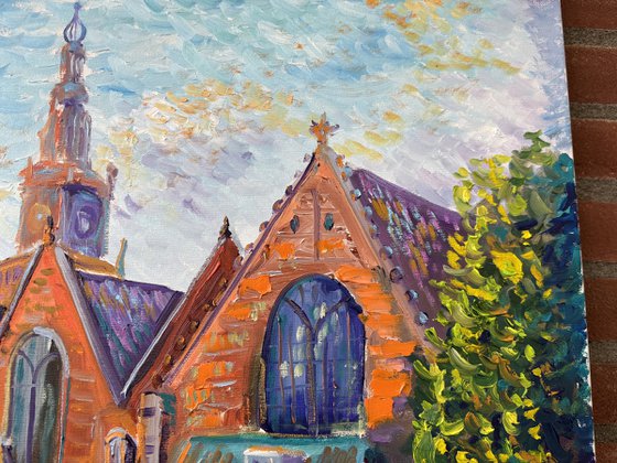 Old Church of Amsterdam Canal View