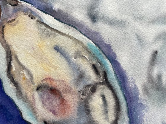 Oyster Watercolor Painting