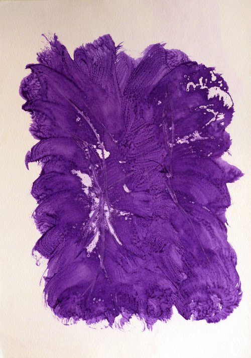 Study in Purple 3, acrylic on paper 29x42 cm by Frederic Belaubre