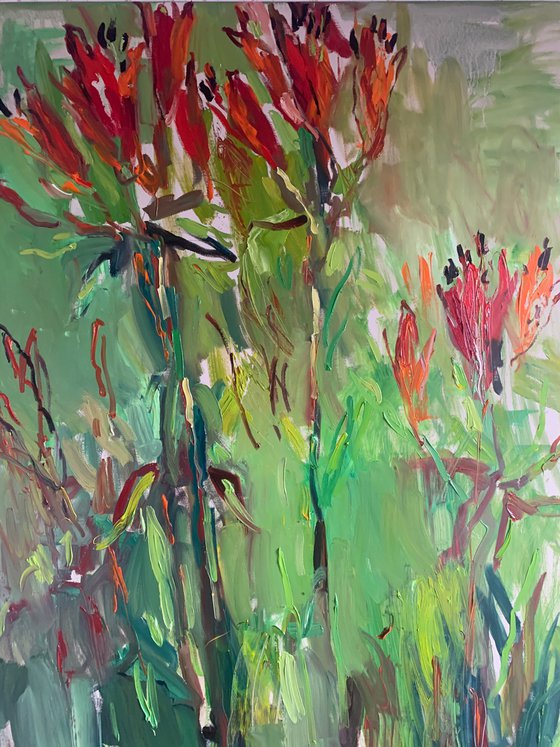 Red lilies.