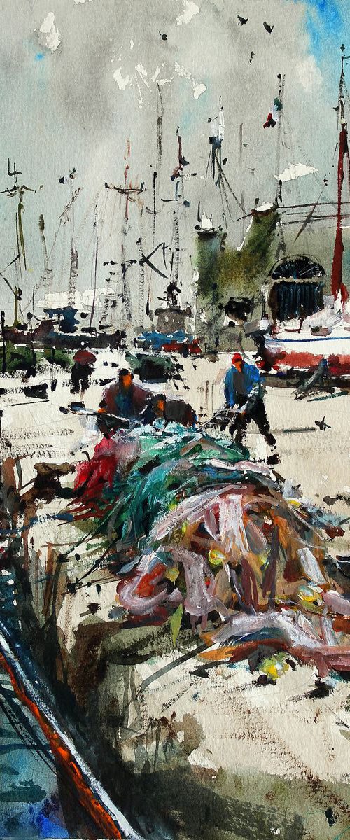 Preparing Fishing Nets by Maximo Damico