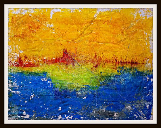 The place I read (n.219) - abstract landscape - 100 x 75 x 2,50 cm - ready to hang - acrylic painting on stretched canvas