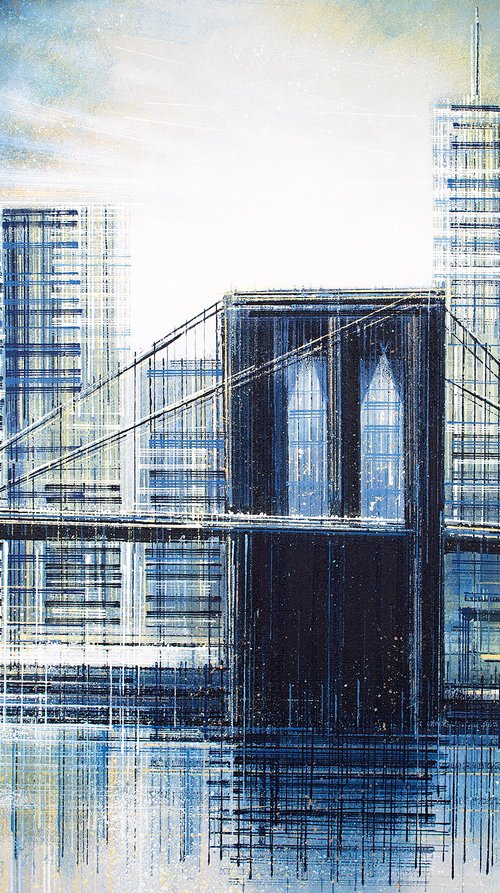 The Brooklyn Bridge At Sunset - Composition 1 RESERVED FOR ERIC by Marc Todd