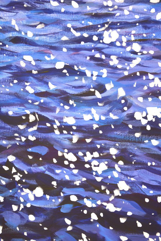 Dancing glare on the water.