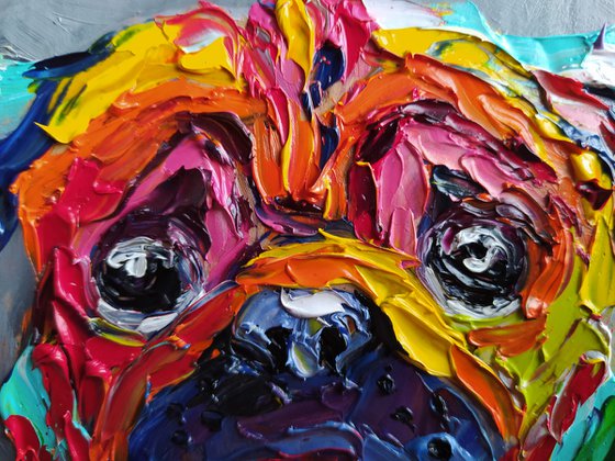 Pug dog - pug, dog, animals, oil painting, pug oil painting, pet, pet oil painting, gift, animals art