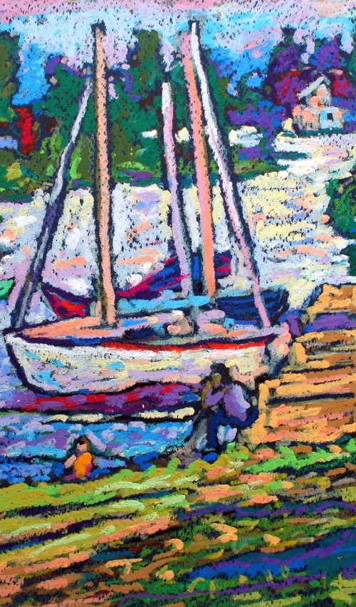 Boats on the river by Ilshat Nayilovich