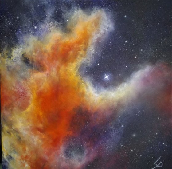 We Are All Stardust - Finger-painted Space Art