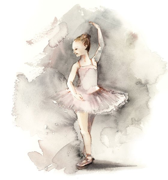 Little ballerina in dusty pink and grey n.14