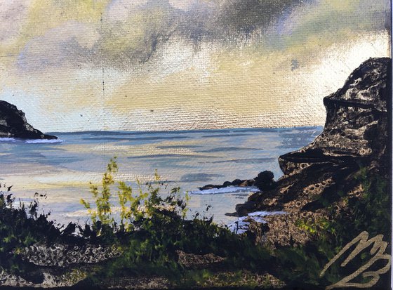 Sunrise over Lulworth Cove on Gold Leaf