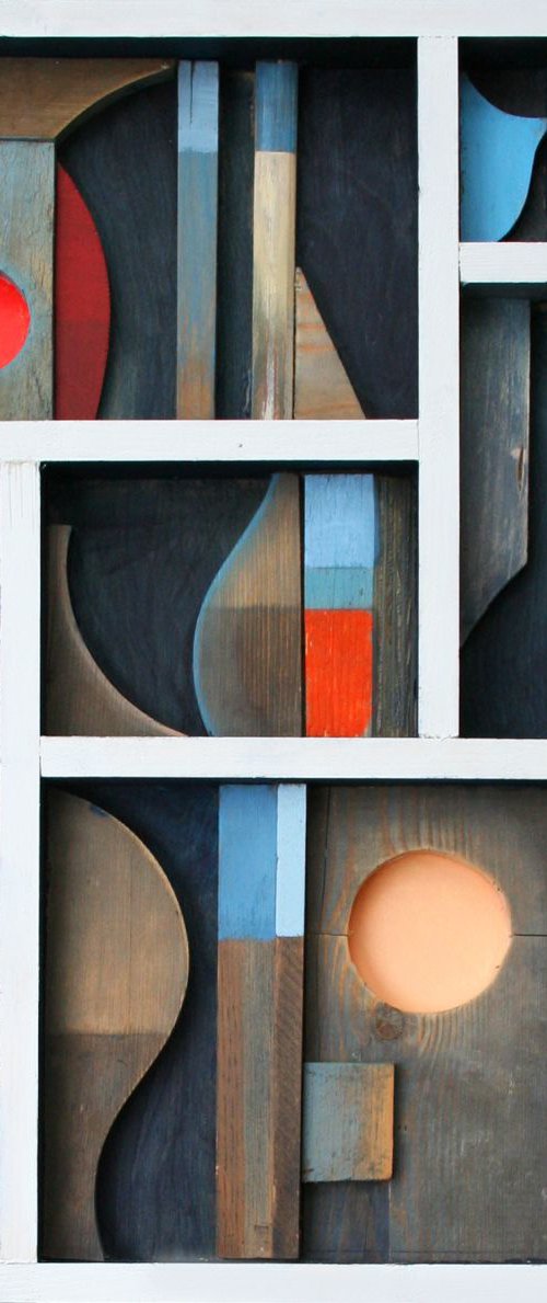 Totemic forms (relief construction) by Liam Hennessy