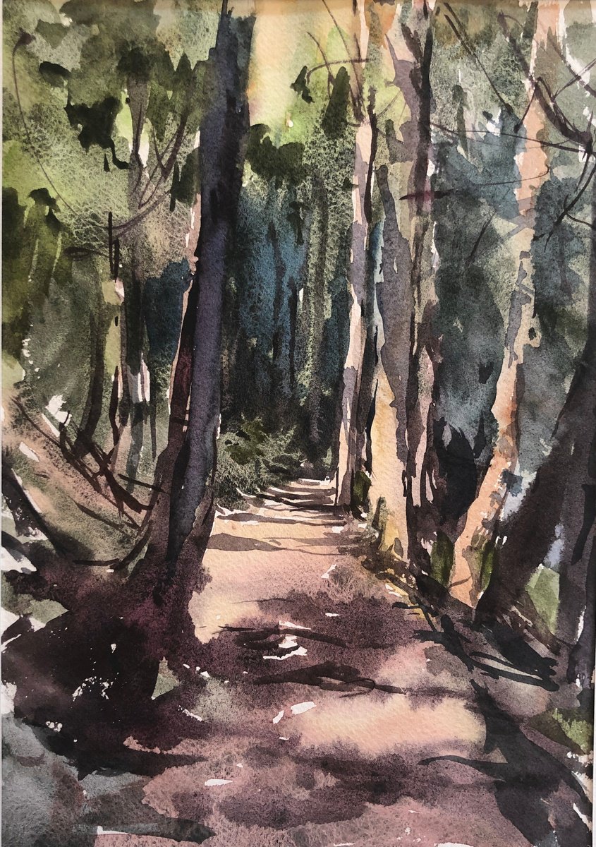 Impressionistic Landscape Watercolour By Olga Beloborodova, 7 X 10", Sketch 20, Original Artwork