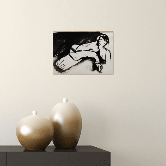 Big Foot, Surrealist drawing 79, 21x29 cm - FREE SHIPPING