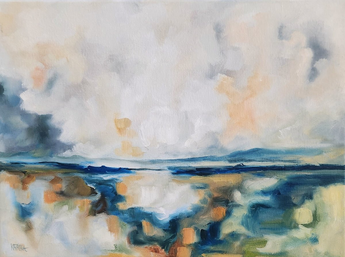 Organic Landscape Oil Painting By Katrina Case, 16 X 12", Shrouded Embrace, Original Artwork