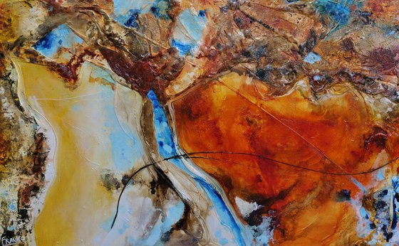 Rusted Landscape 160cm x 100cm Sienna Abstract Art