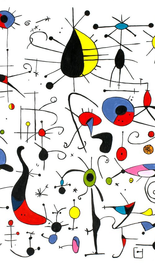 Abstraction (inspired by Joan Miró) by Kosta Morr