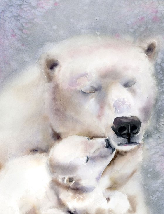 Polar bear with cub