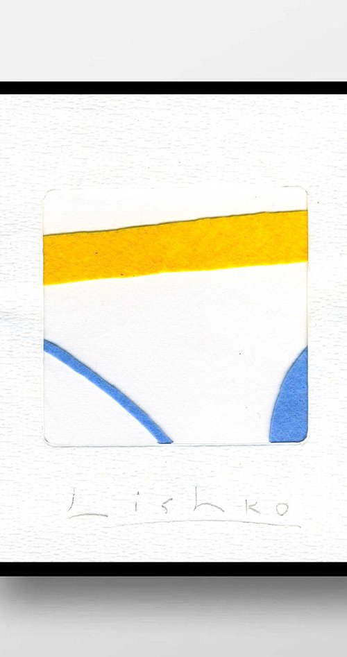 YELLOW AND BLUE 15.5*15 CM / 6,10*5,90 INCH \ by V. Lishko