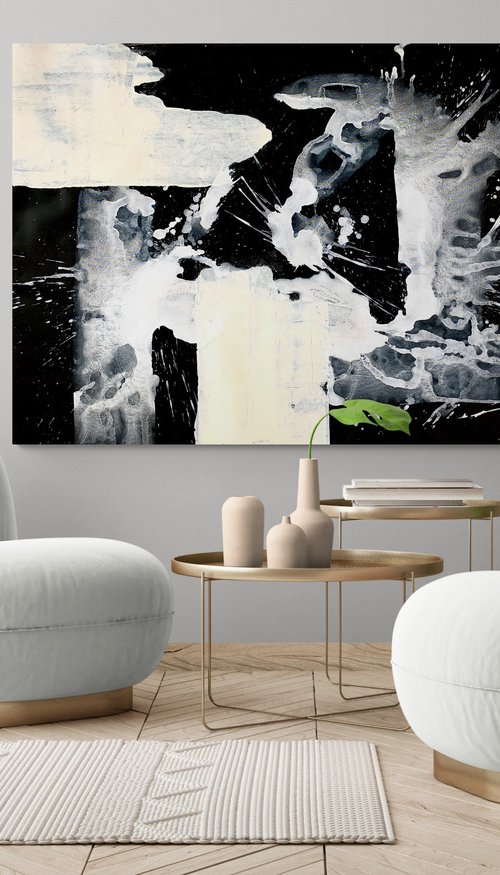 Abstraction No. 0224 black & white by Anita Kaufmann