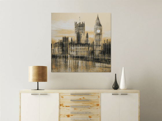 London - Big Ben and The Houses Of Parliament In Late Evening Light