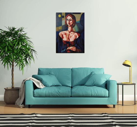 Cubism portrait(70x100cm, cubism, oil painting)