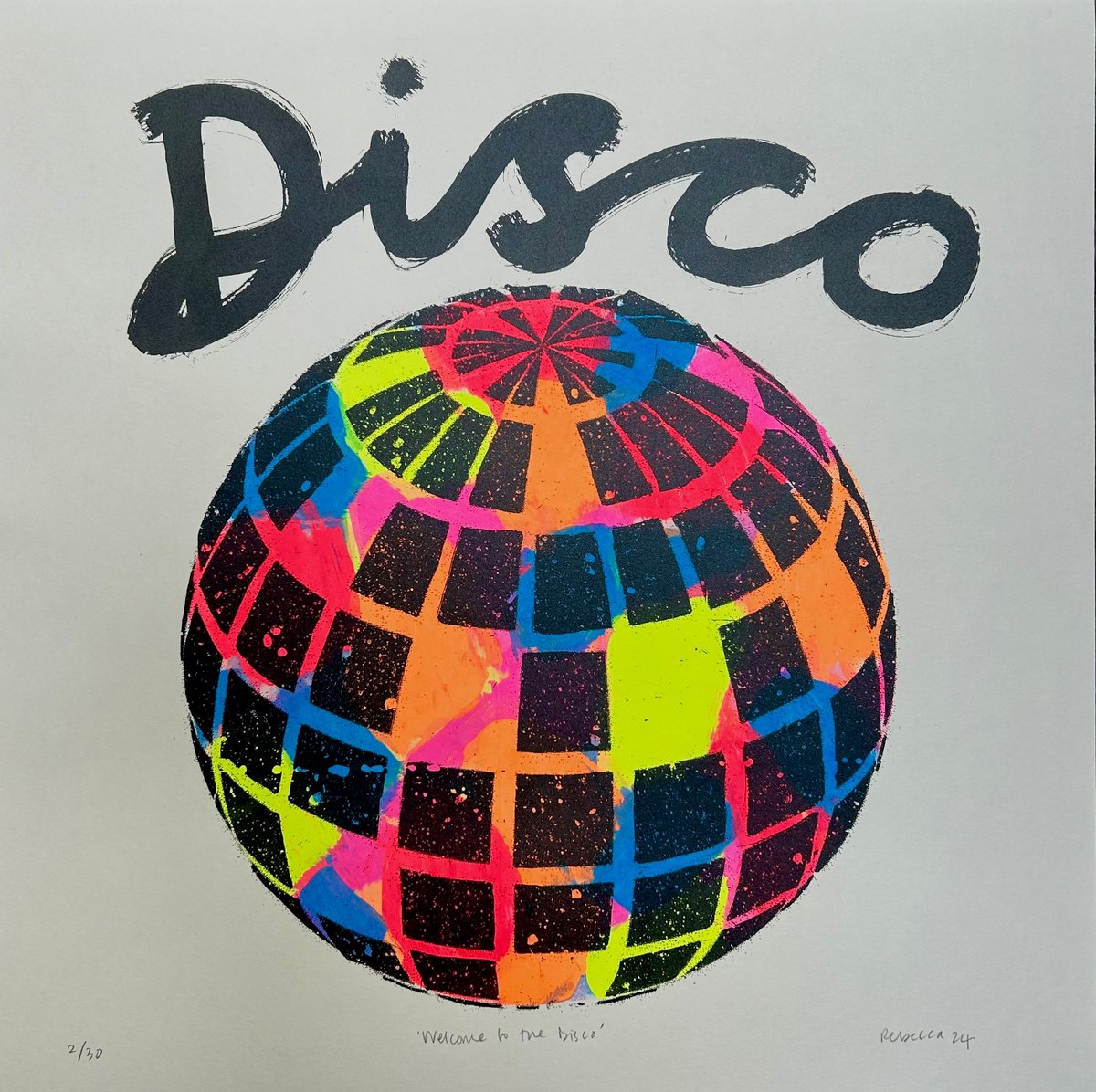 Screenprint , Welcome To The Disco By Becky Hobden, 20 X 20, Artwork For Sale On Artfinder