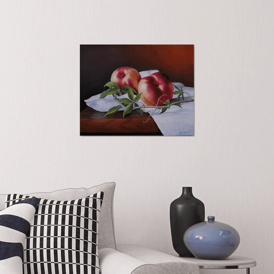 "Still life with peaches"