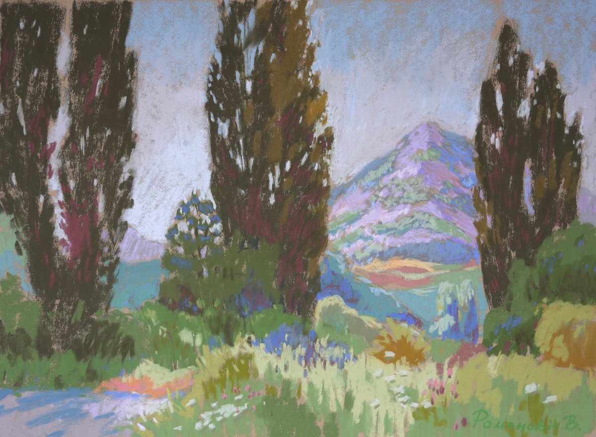 Impressionistic Pastel Drawing , Morning In The Pyrenees By Victoria Ramanovich, 21 X 17, Artwork For Sale On Artfinder