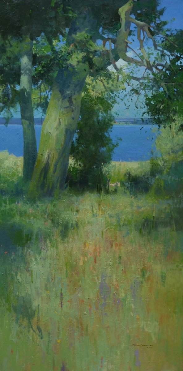 By The Lake By Vytautas Laisonas, 20 X 39, Artwork For Sale On Artfinder