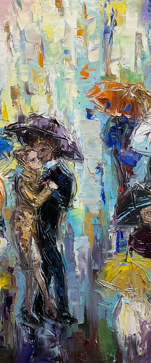 Umbrellas. Tango under the rain by Mariia Hyhar