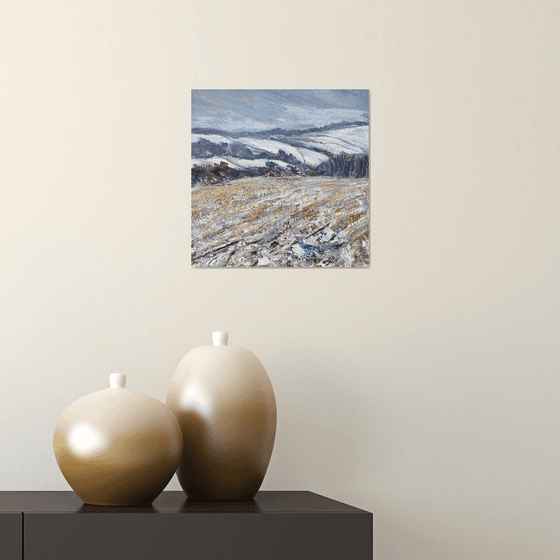 Distant Snow Fields and Stubble