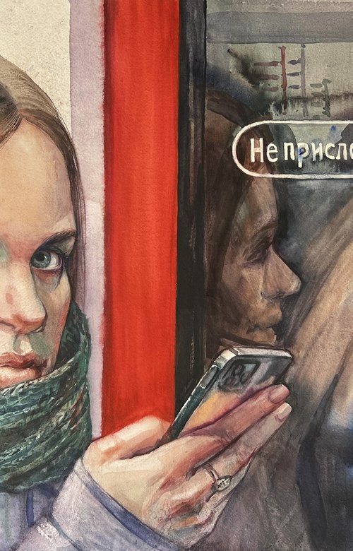 Portrait of a girl in the subway by Natalia Veyner