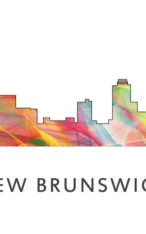New Brunswick New Jersey Skyline WB1 by Marlene Watson