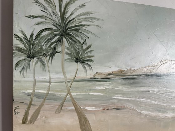 Seascape coastal beach tropicals palms