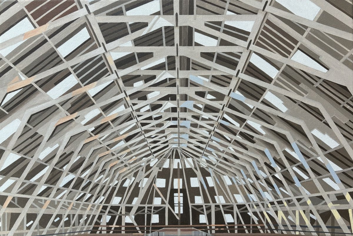 Photorealistic Cityscapes Oil Painting By Jill Ann Harper, 18 X 12, No. 3 Covered Slip, Original Artwork