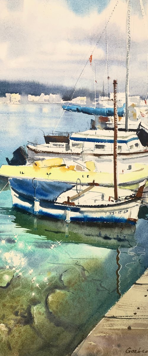 Boats at the pier (Spain) #2 by Eugenia Gorbacheva