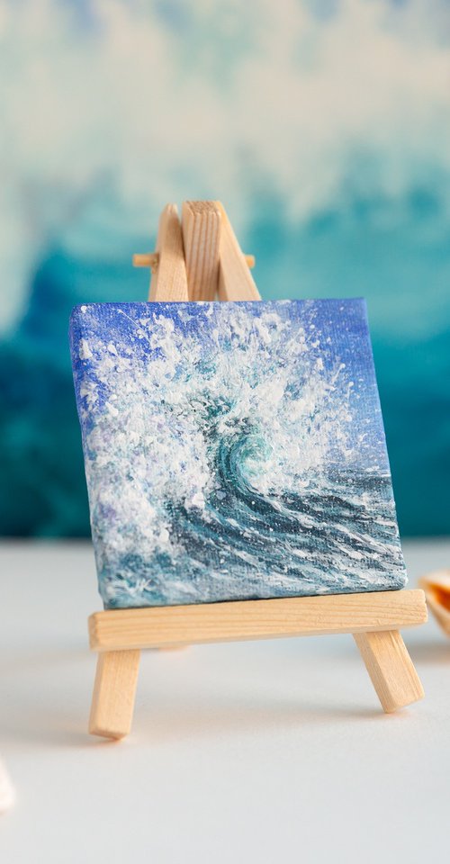 Blue ocean miniature wave by Kateryna Nazarenko