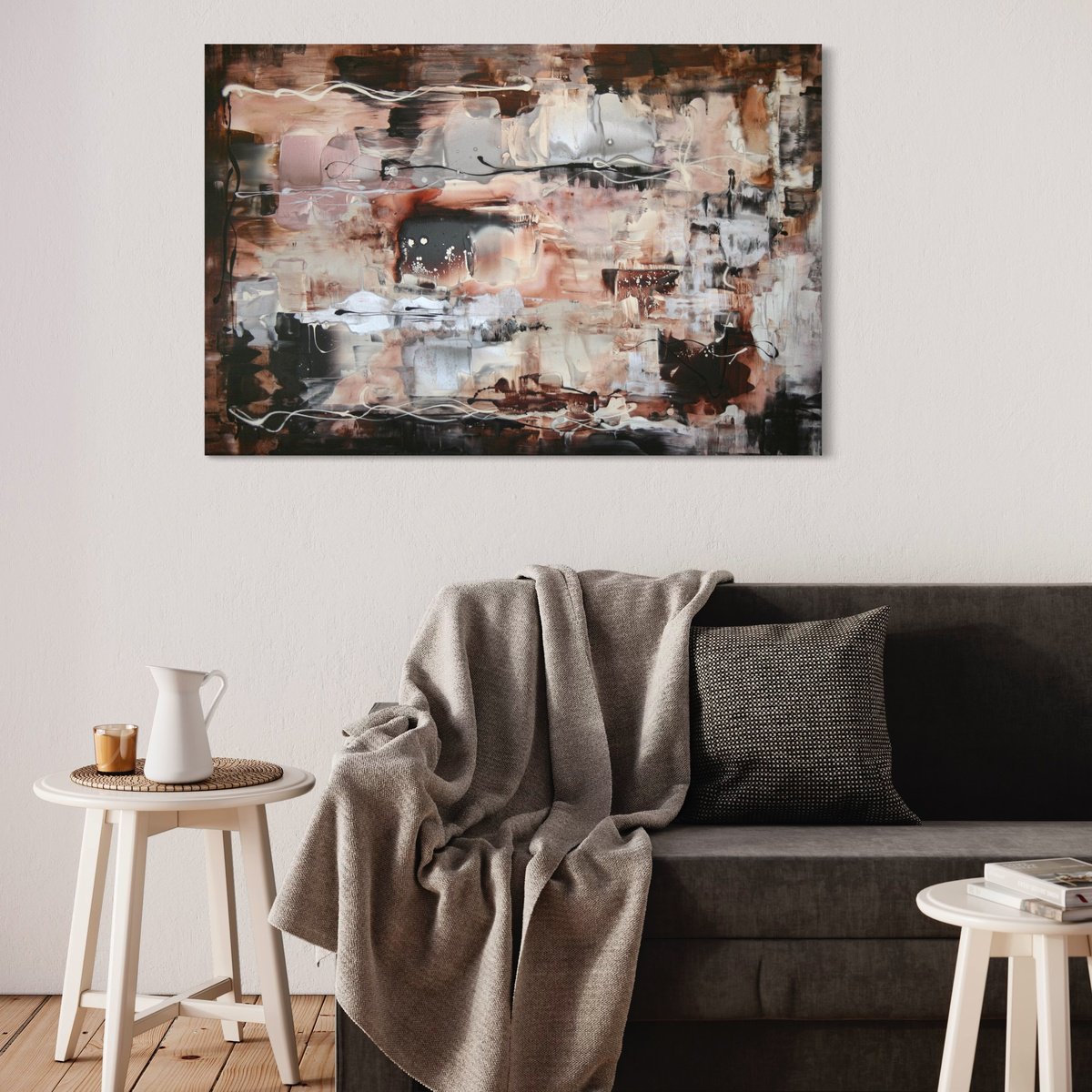 Abstract Landscape Acrylic Painting By Paresh Nrshinga Frsa, 48 X 32", Dreaming Away, Original Artwork