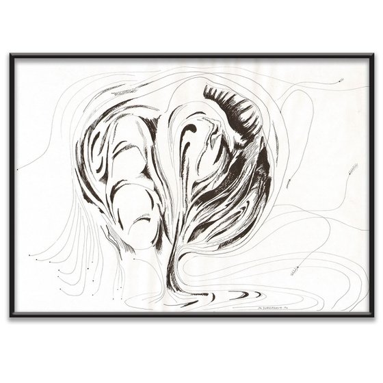 Ink abstract drawing Tree of knowledge
